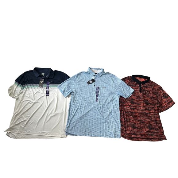 Lot of 3 NWT Used Polo Shirts Mens XXL Performance Golf Under Armour Callaway - Picture 1 of 16